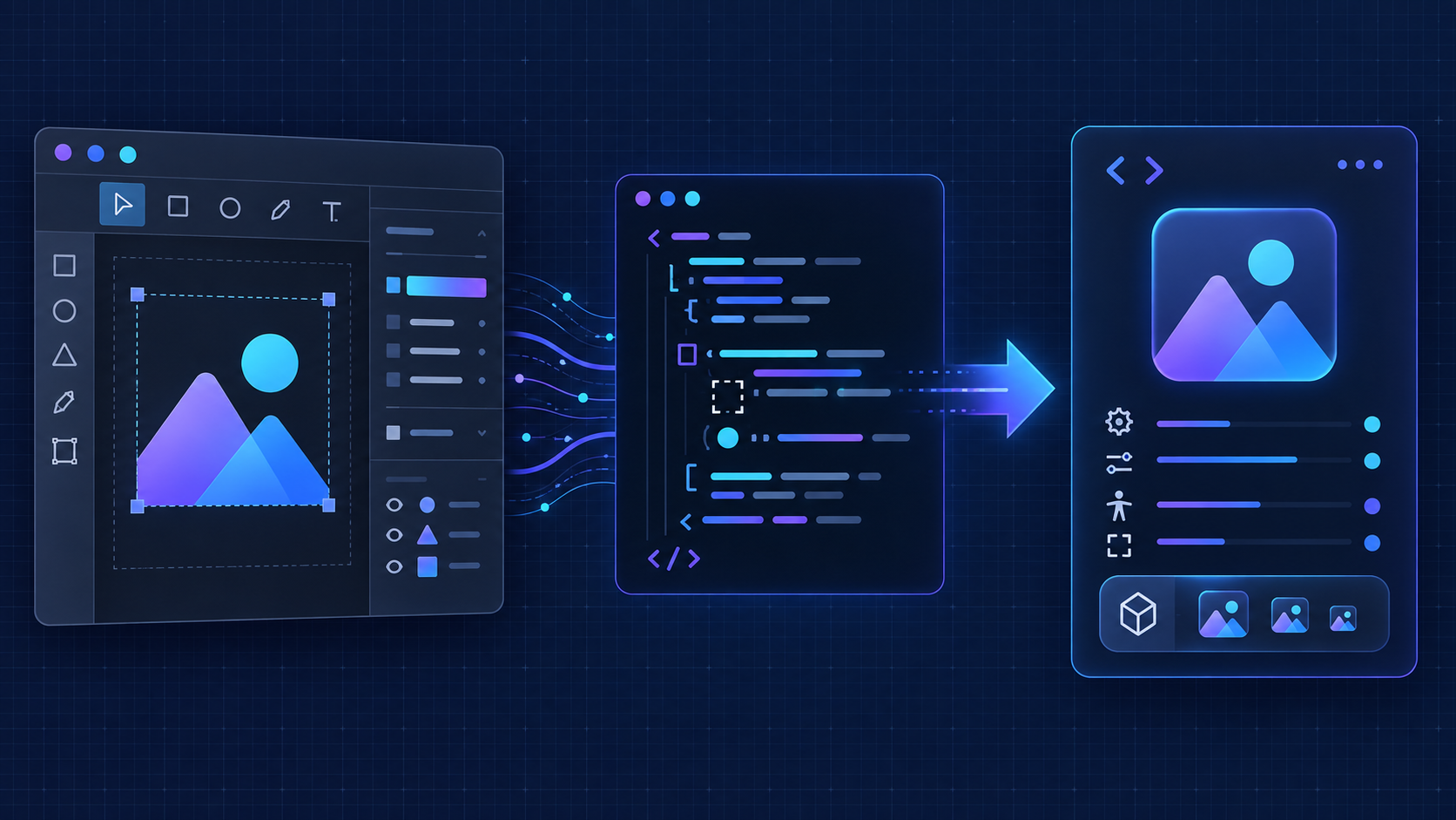 Workflow from a Figma SVG export through JSX cleanup to a reusable React component